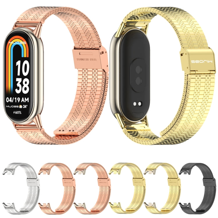 For Xiaomi Mi Band 8 / 9 / 9 NFC Mijobs Stainless Steel Metal Watch Band(Gold+Light Gold) - Watch Bands by MIJOBS | Online Shopping South Africa | PMC TechLife | Buy Now Pay Later Mobicred