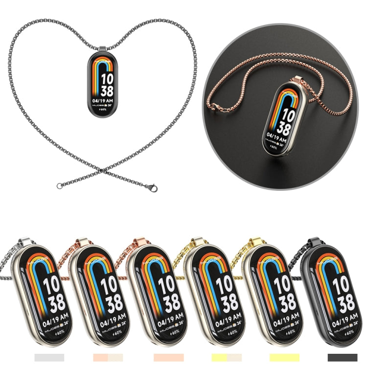 For Xiaomi Mi Band 8 Mijobs Metal Pendant Stainless Steel Watch Necklace(Black) - by MIJOBS | Online Shopping South Africa | PMC TechLife