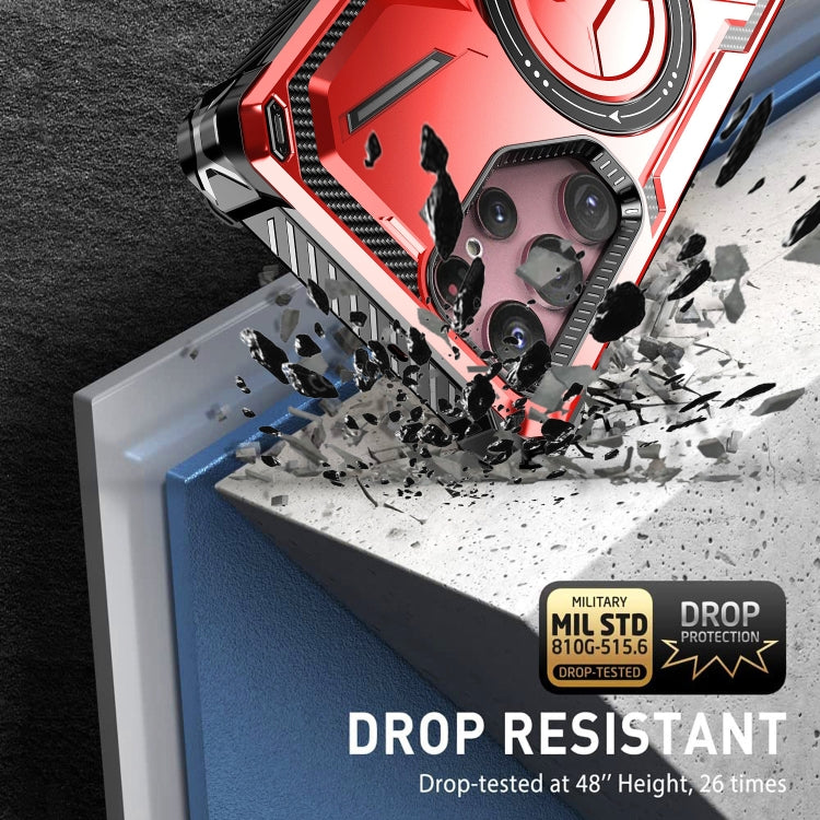 For Samsung Galaxy S21 Ultra 5G Armor Series Holder Phone Case(Red) - free shipping - PMC TechLife - Order now!