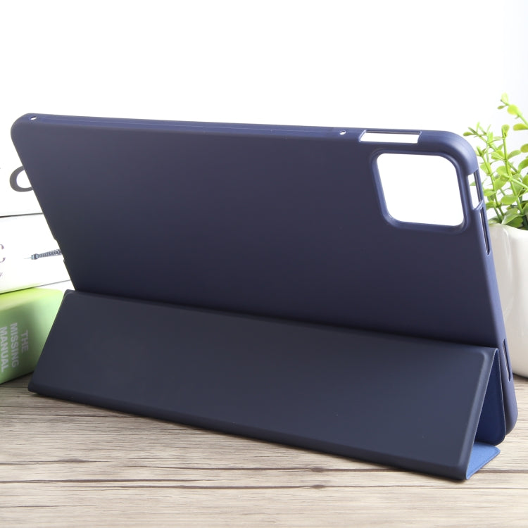 For Xiaomi Pad 6 / Pad 6 Pro Three-fold Holder Flip Tablet Leather Case(Dark Blue) - free shipping - PMC TechLife - Order now!