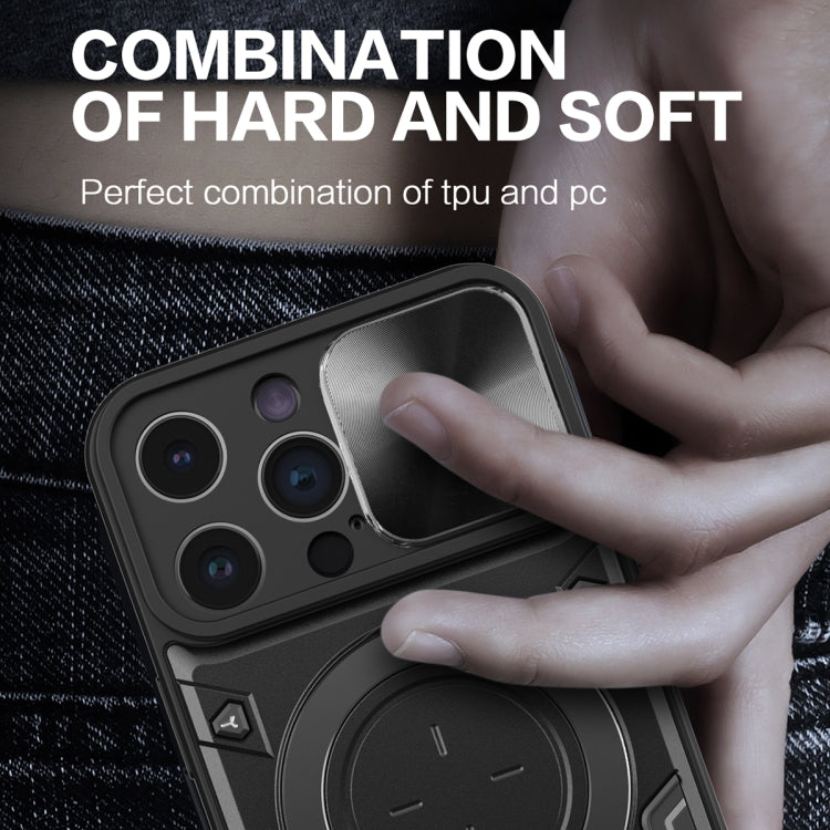 For iPhone 14 Pro Max CD Texture Sliding Camshield Magnetic Holder Phone Case(Pink) - free shipping - PMC TechLife - Order now!