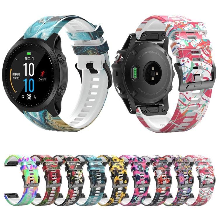 For Garmin Forerunner 965 / 955 / 945 / 935 Printing Quick Release Silicone Watch Band(Painted) - Watch Bands by PMC TechLife | Online Shopping South Africa | PMC TechLife