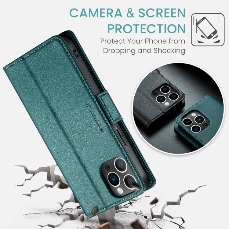 For iPhone 12 Pro Max CaseMe 023 Butterfly Buckle Litchi Texture RFID Anti-theft Leather Phone Case(Pearly Blue) - iPhone 12 Pro Max Cases by CaseMe | Online Shopping South Africa | PMC TechLife | Buy Now Pay Later Mobicred