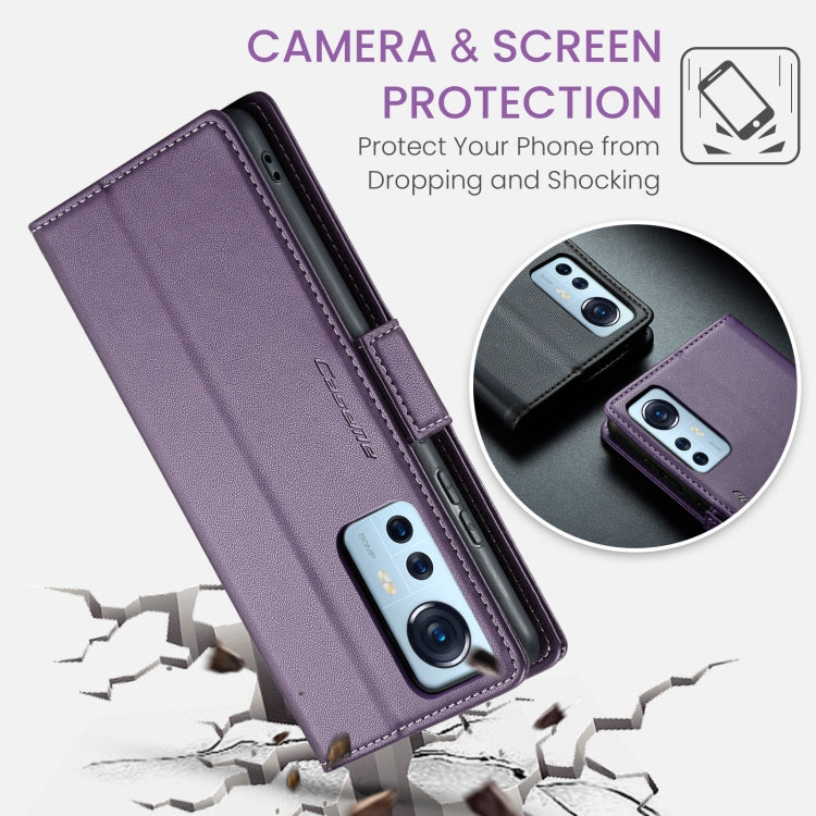 For Xiaomi 12 / 12X / 12S CaseMe 023 Butterfly Buckle Litchi Texture RFID Anti-theft Leather Phone Case(Pearly Purple) - free shipping - PMC TechLife - Order now!