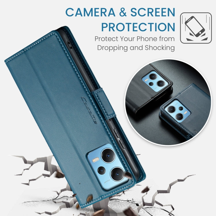For Xiaomi Poco X5 5G/Redmi Note 12 5G Global CaseMe 023 Butterfly Buckle Litchi Texture RFID Anti-theft Leather Phone Case(Blue) - free shipping - PMC TechLife - Order now!