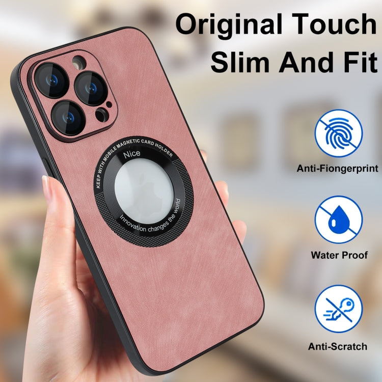 For iPhone 13 Pro Skin Feel Leather MagSafe Magnetic Phone Case(Pink) - free shipping - PMC TechLife - Order now!
