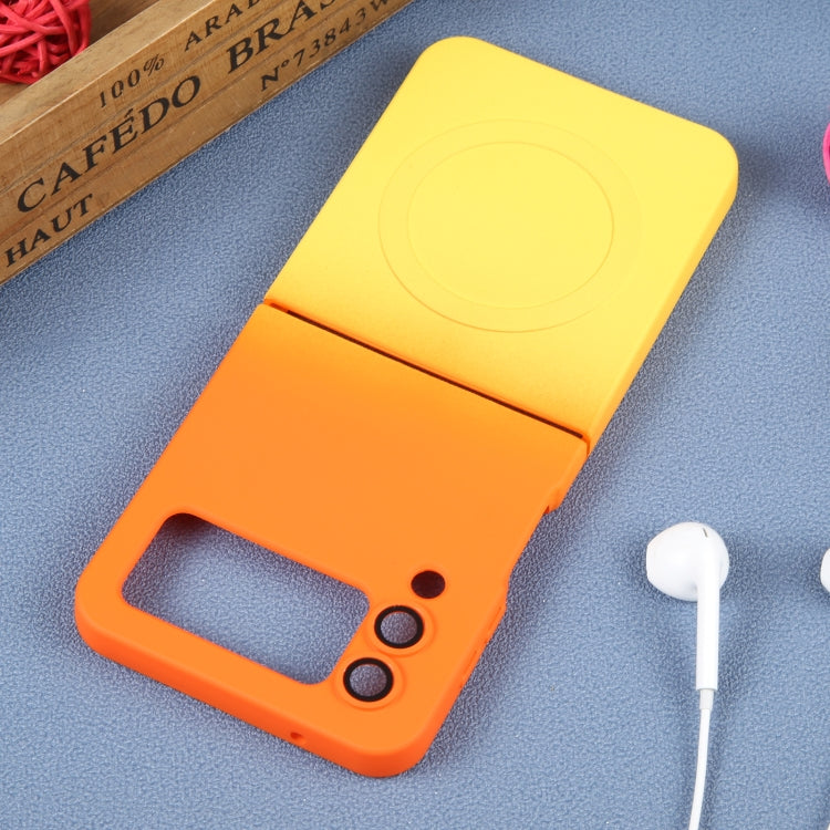 For Samsung Galaxy Z Flip3 5G Liquid TPU Silicone Gradient MagSafe Phone Case(Orange Yellow) - Galaxy Phone Cases by PMC TechLife | Online Shopping South Africa | PMC TechLife