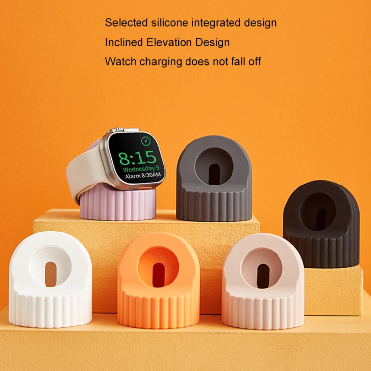 For Apple Watch Wave Pattern Silicone Watch Charging Stand(Lavender) - Charger / Holder by PMC TechLife | Online Shopping South Africa | PMC TechLife