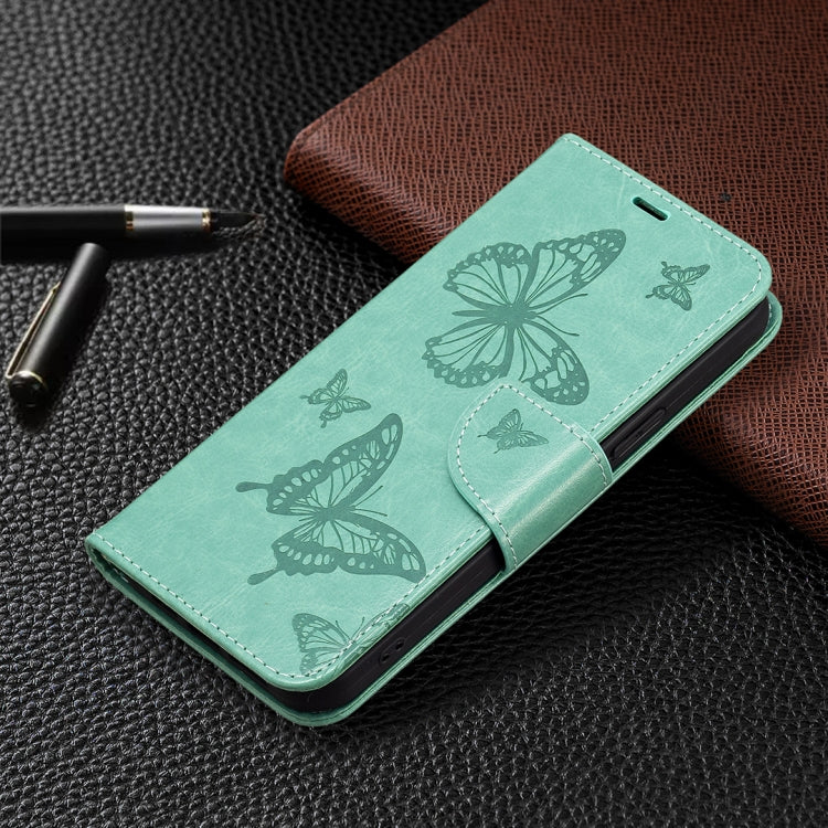 For Xiaomi Poco F5 5G / Redmi Note 12 Turbo Two Butterflies Embossing Leather Phone Case(Green) - free shipping - PMC TechLife - Order now!