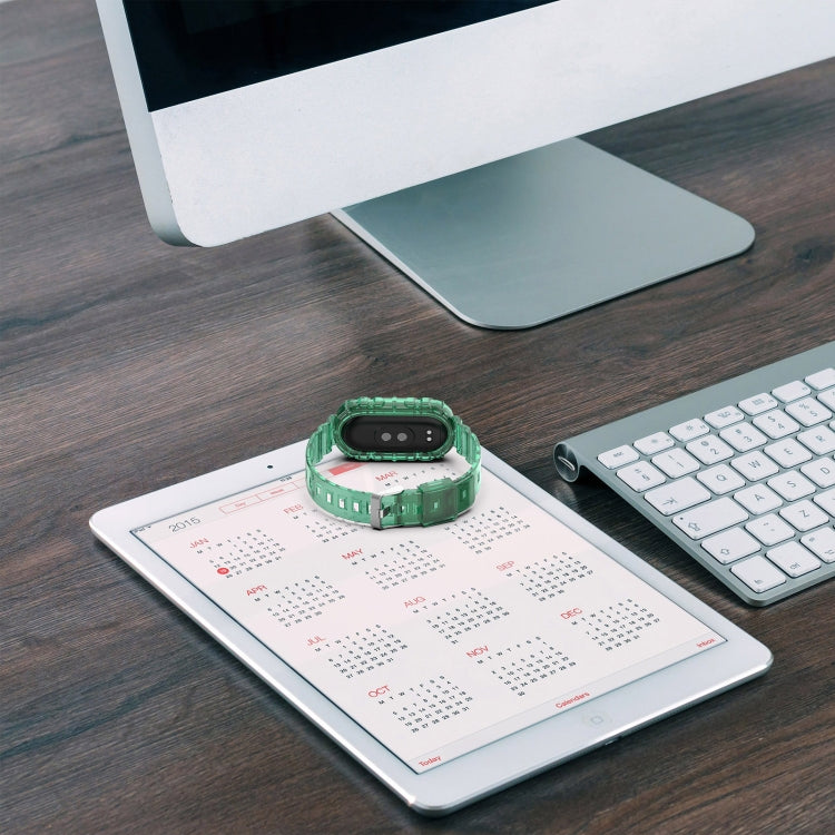 For Xiaomi Mi Band 8 Integrated Transparent Silicone Watch Band(Rose Red) - Watch Bands by PMC TechLife | Online Shopping South Africa | PMC TechLife