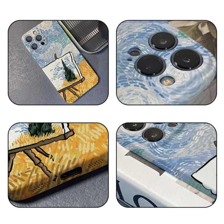 For iPhone 14 Precise Hole Oil Painting Pattern PC Phone Case(Landscape Painting) - iPhone 14 Cases by PMC TechLife | Online Shopping South Africa | PMC TechLife