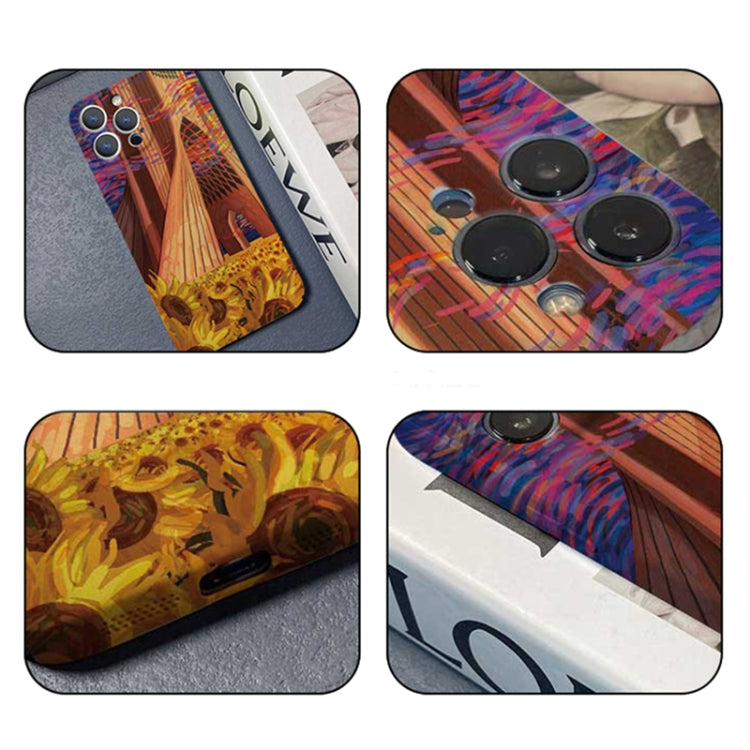 For iPhone 14 Plus Precise Hole Oil Painting Pattern PC Phone Case(Architectural Painting) - iPhone 14 Plus Cases by PMC TechLife | Online Shopping South Africa | PMC TechLife