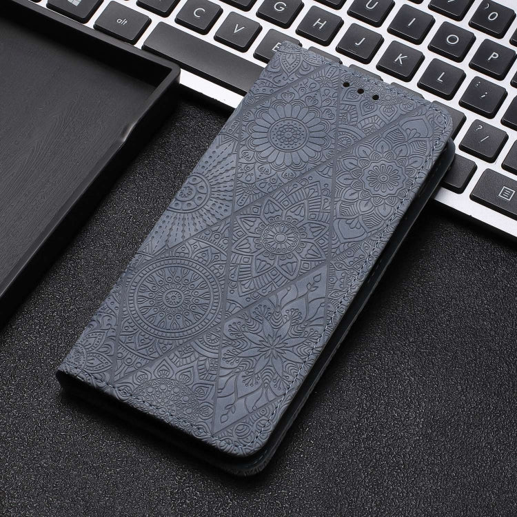 For Samsung Galaxy A02s 166mm Ethnic Embossed Adsorption Leather Phone Case(Grey) - free shipping - PMC TechLife - Order now!