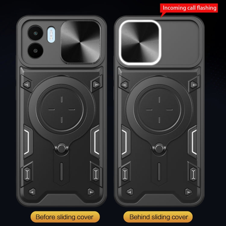 For Xiaomi Redmi A1 4G CD Texture Sliding Camshield Magnetic Holder Phone Case(Red) - free shipping - PMC TechLife - Order now!