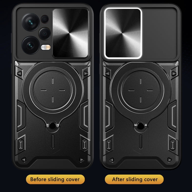 For Xiaomi Redmi Note 12 Pro 5G CD Texture Sliding Camshield Magnetic Holder Phone Case(Black) - free shipping - PMC TechLife - Order now!