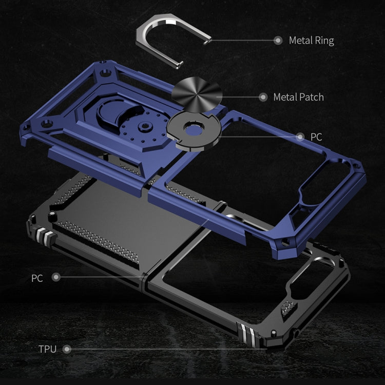 For Samsung Galaxy Z Flip5 Shockproof TPU + PC Phone Case with Holder(Blue) - free shipping - PMC TechLife - Order now!