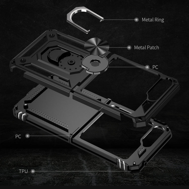 For Samsung Galaxy Z Flip5 Shockproof TPU + PC Phone Case with Holder(Black) - free shipping - PMC TechLife - Order now!