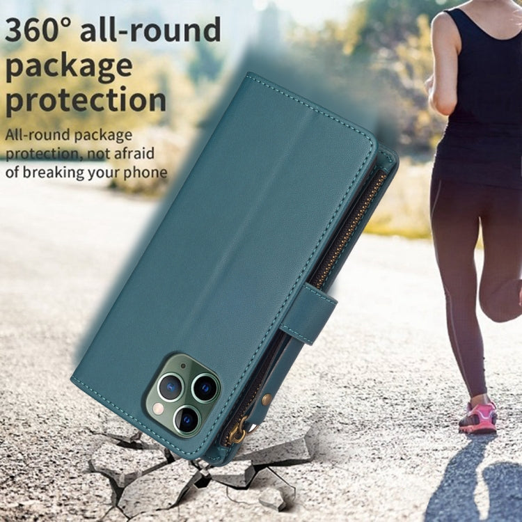 For iPhone 11 Pro Max 9 Card Slots Zipper Wallet Leather Flip Phone Case(Green) - free shipping - PMC TechLife - Order now!