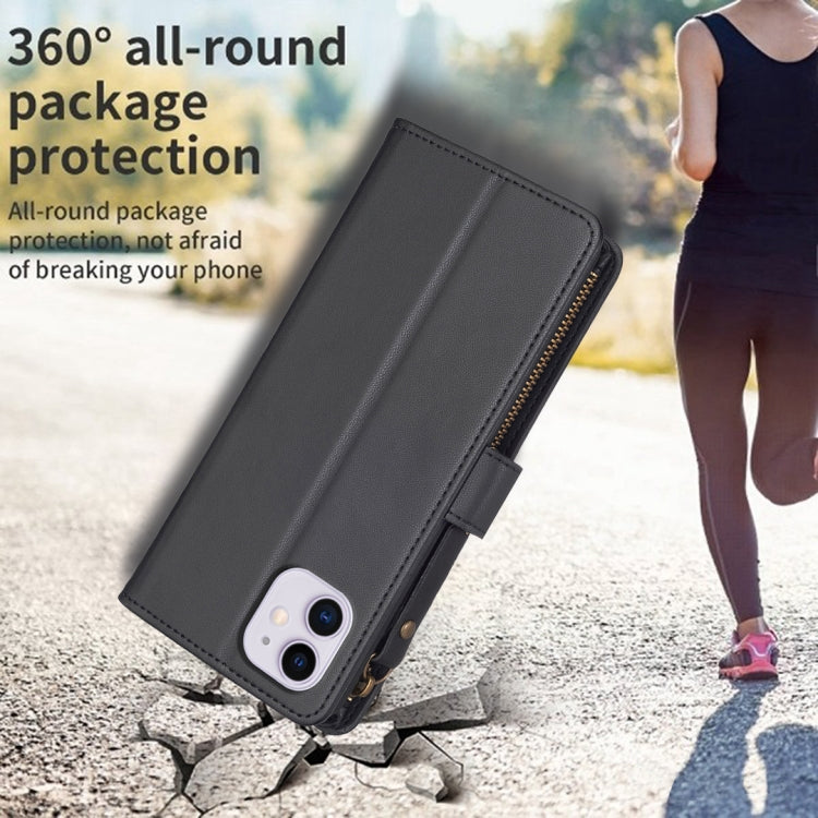 For iPhone 11 9 Card Slots Zipper Wallet Leather Flip Phone Case(Black) - free shipping - PMC TechLife - Order now!