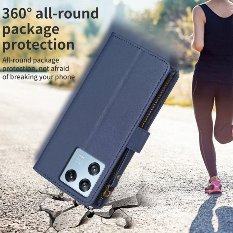 For Xiaomi 13 Pro 9 Card Slots Zipper Wallet Leather Flip Phone Case(Blue) - free shipping - PMC TechLife - Order now!