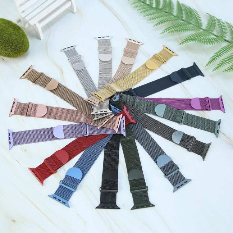 For Apple Watch 9 41mm Milanese Metal Magnetic Watch Band(Rose Gold) - Watch Bands by PMC TechLife | Online Shopping South Africa | PMC TechLife