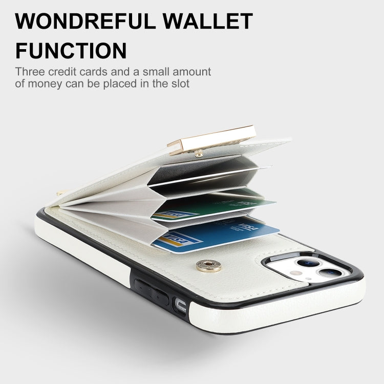 For iPhone 11 Metal Buckle Card Slots Phone Case(White) - free shipping - PMC TechLife - Order now!