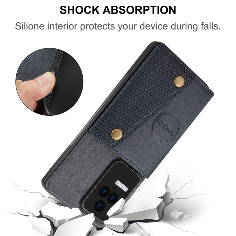 For Xiaomi Redmi K40S / Poco F4 Double Buckle Card Slots Magnetic Phone Case(Blue) - free shipping - PMC TechLife - Order now!