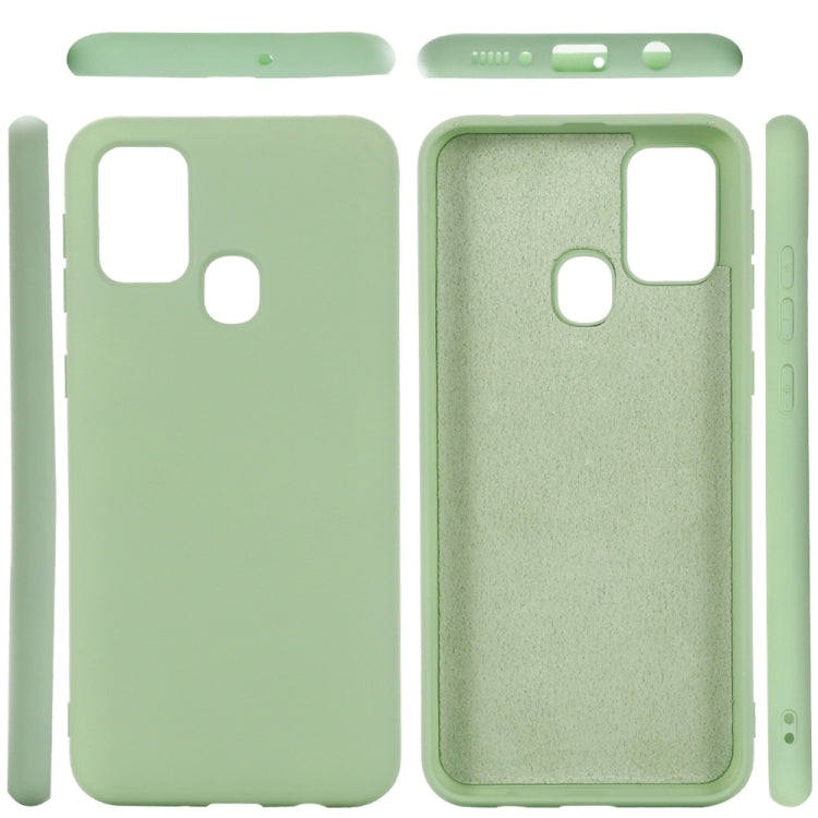 For Samsung Galaxy A21s Pure Color Liquid Silicone Shockproof Full Coverage Case(Green) - Galaxy Phone Cases by PMC TechLife | Online Shopping South Africa | PMC TechLife | Buy Now Pay Later Mobicred
