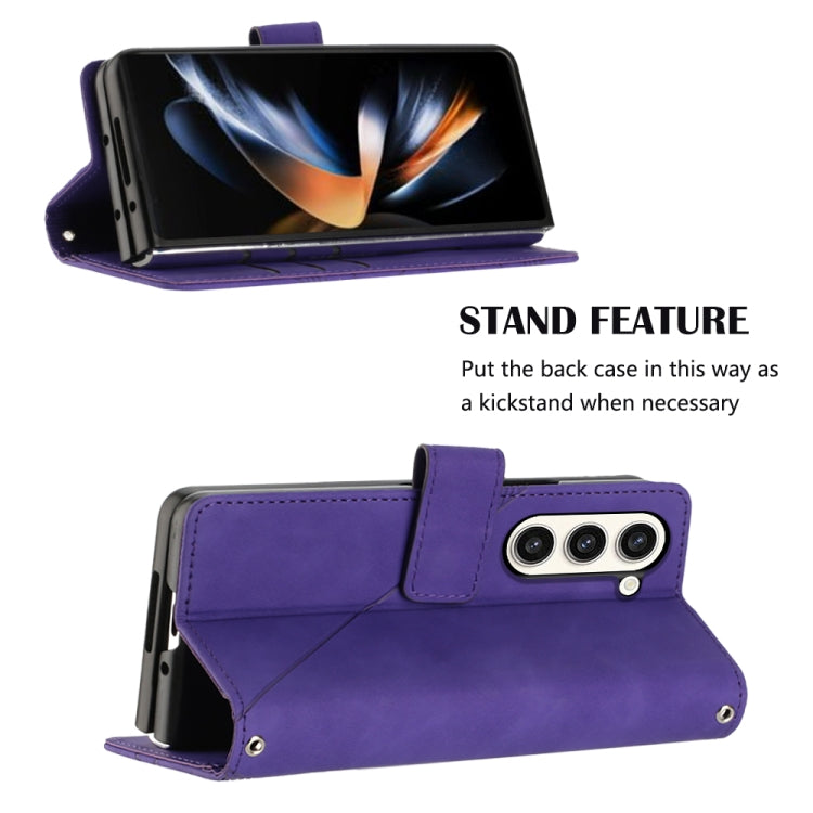 For Samsung Galaxy Z Fold5 5G Crossbody 3D Embossed Flip Leather Phone Case(Purple) - free shipping - PMC TechLife - Order now!