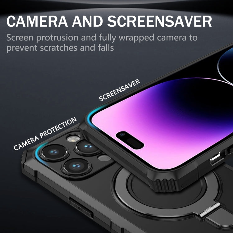 For iPhone 15 Pro MagSafe Magnetic Holder Phone Case(Black) - free shipping - PMC TechLife - Order now!