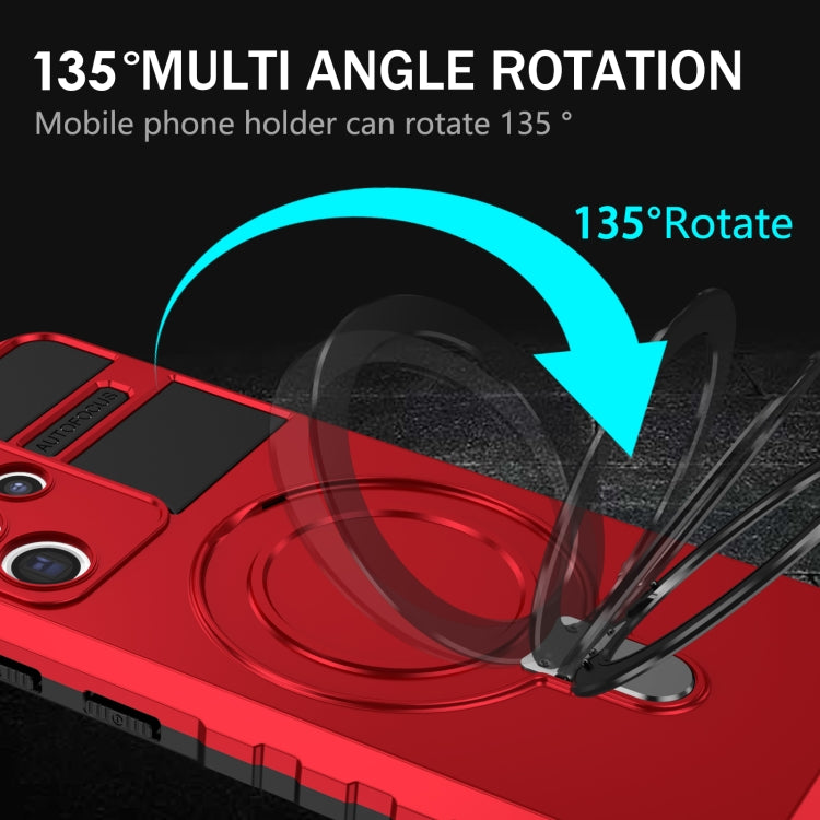 For Samsung Galaxy S21 Ultra 5G MagSafe Magnetic Holder Phone Case(Red) - Galaxy S21 Ultra 5G Cases by PMC TechLife | Online Shopping South Africa | PMC TechLife