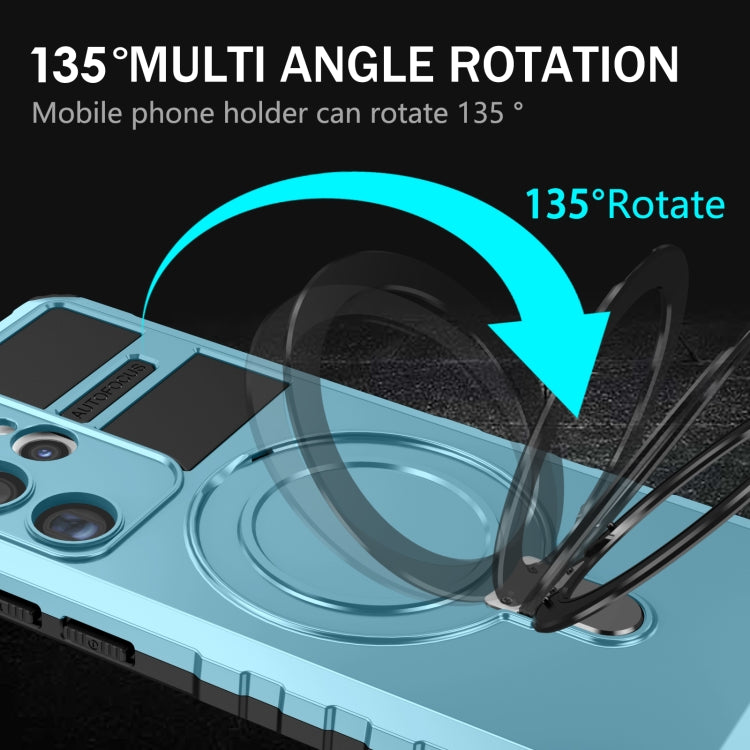 For Samsung Galaxy S23 Ultra 5G MagSafe Magnetic Holder Phone Case(Light Blue) - Galaxy S23 Ultra 5G Cases by PMC TechLife | Online Shopping South Africa | PMC TechLife
