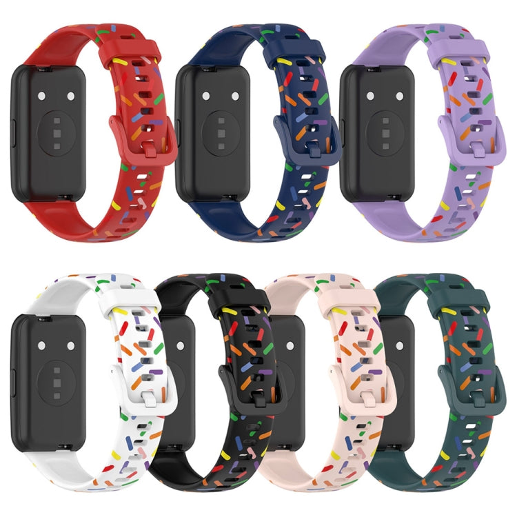 For Huawei Band 7 Sports Rainbow Dots Silicone Watch Band(Purple) - Watch Bands by PMC TechLife | Online Shopping South Africa | PMC TechLife