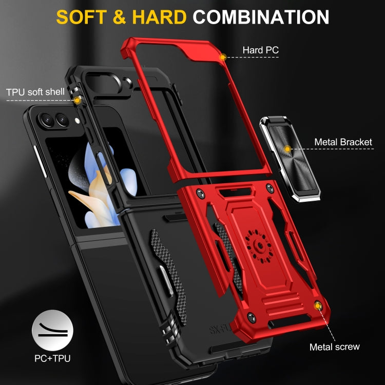 For Samsung Galaxy Z Flip5 5G Armor PC + TPU Camera Shield Phone Case(Red) - free shipping - PMC TechLife - Order now!