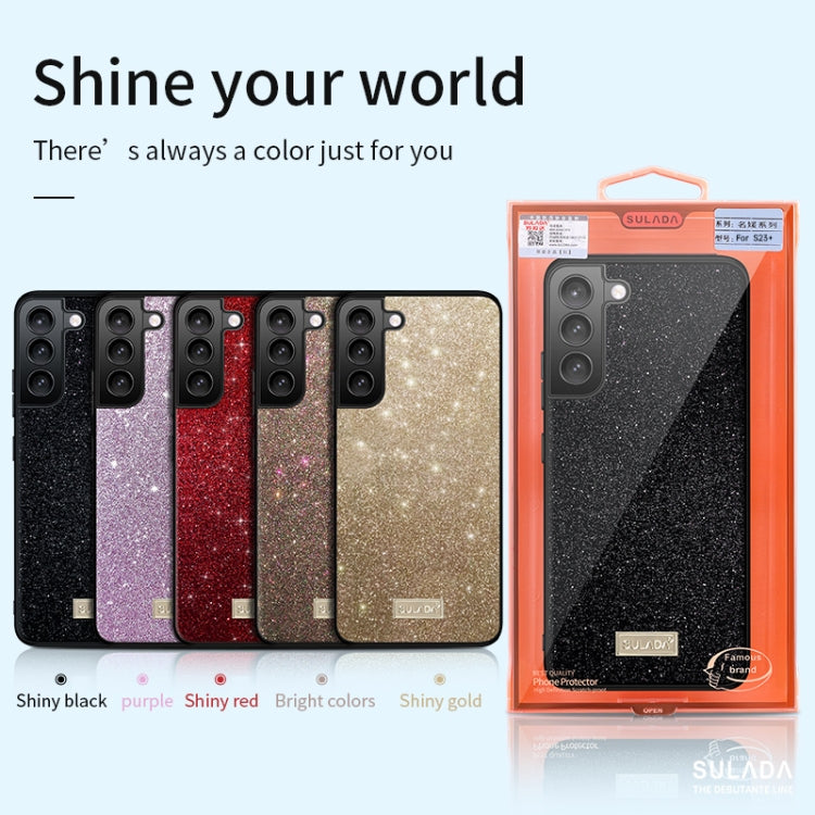 For Samsung Galaxy S23 5G SULADA Glittery TPU Hybrid Handmade Leather Phone Case(Red) - Galaxy S23 5G Cases by SULADA | Online Shopping South Africa | PMC TechLife | Buy Now Pay Later Mobicred