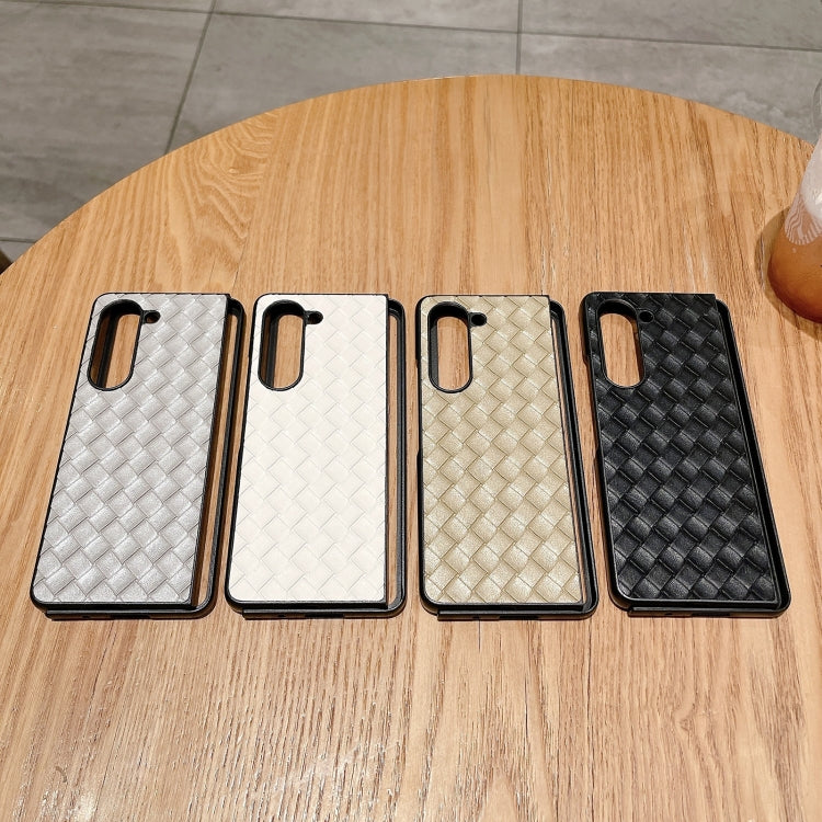 For Samsung Galaxy Z Fold5 5G Woven Texture Folding Phone Case(Grey) - free shipping - PMC TechLife - Order now!
