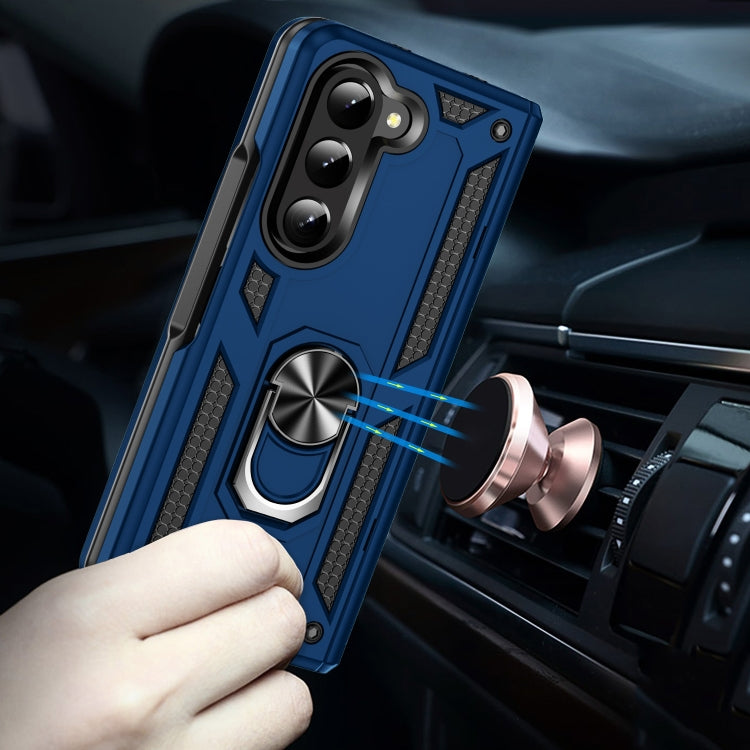 For Samsung Galaxy Z Fold5 Shockproof TPU + PC Phone Case with Protective Strap(Royal Blue) - free shipping - PMC TechLife - Order now!