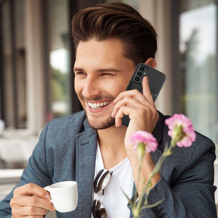 For Samsung Galaxy A24 4G Skin Feel PU + TPU + PC Card Slots Phone Case(Black) - Galaxy Phone Cases by PMC TechLife | Online Shopping South Africa | PMC TechLife | Buy Now Pay Later Mobicred