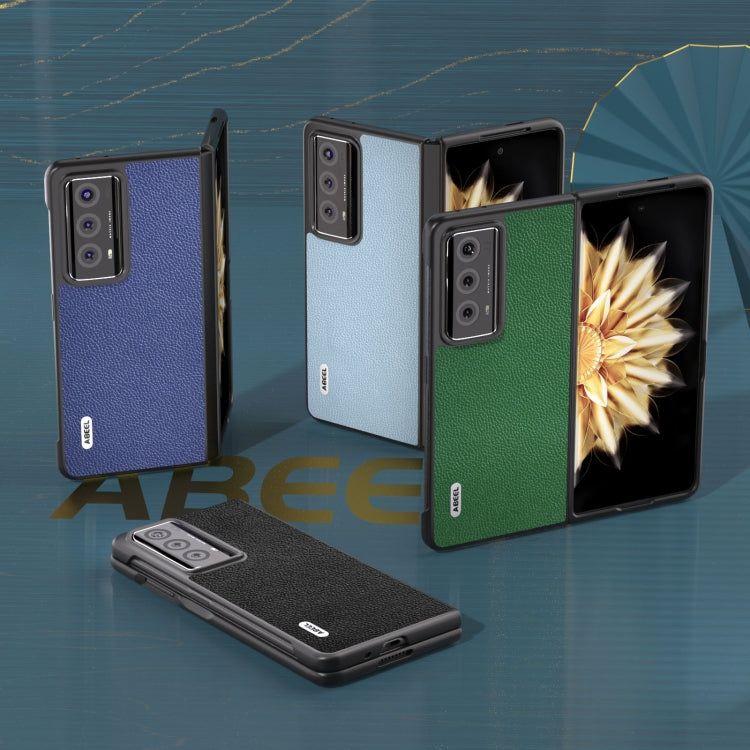 For Honor Magic V2 ABEEL Black Edge Genuine Leather Mino Phone Case(Royal Blue) - free shipping - PMC TechLife - Order now!