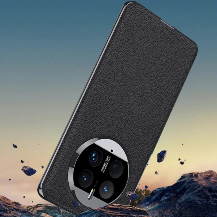 For Huawei Mate 40 GKK Electroplating Leather Surface Phone Case(Black) - Huawei Cases by GKK | Online Shopping South Africa | PMC TechLife