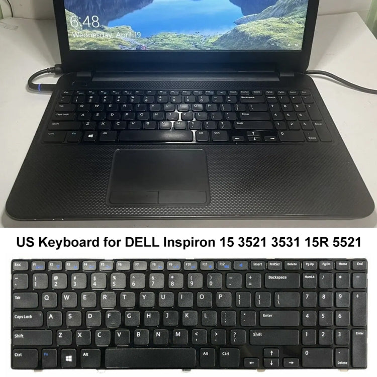 For Dell Inspiron 15 3521 3531 15R 5521 5537 US Version Laptop Keyboard(Black) - Dell Spare Parts by PMC TechLife | Online Shopping South Africa | PMC TechLife