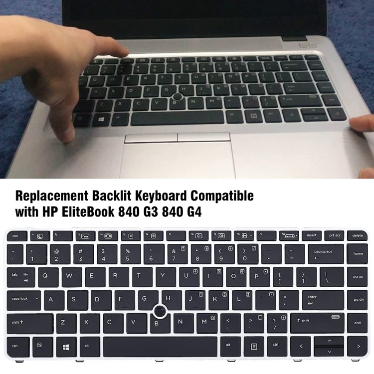For HP EliteBook 840 G3 Laptop Backlight Keyboard - HP Spare Parts by PMC TechLife | Online Shopping South Africa | PMC TechLife