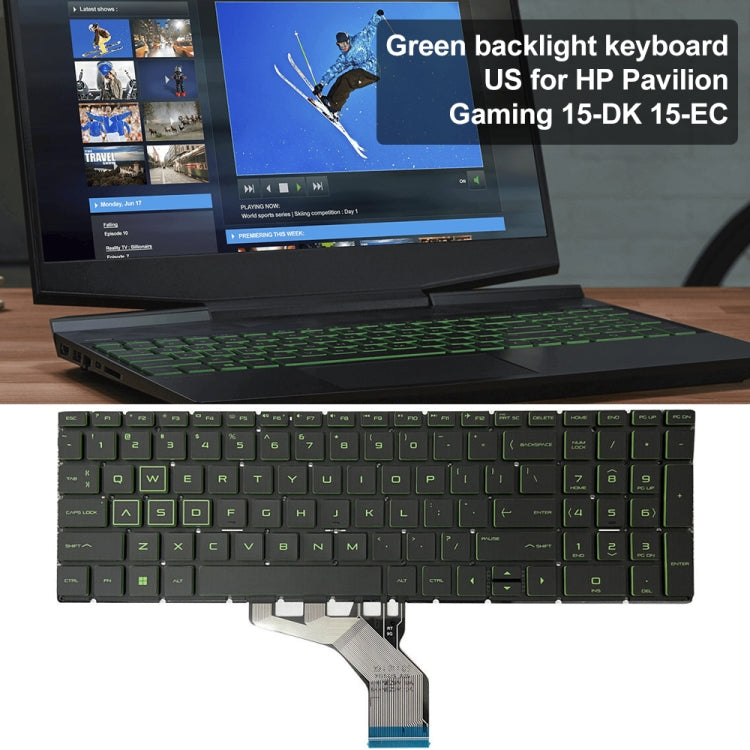 For HP Pavilion Gaming 15-DK US Version Laptop Backlight Keyboard(Green) - HP Spare Parts by PMC TechLife | Online Shopping South Africa | PMC TechLife