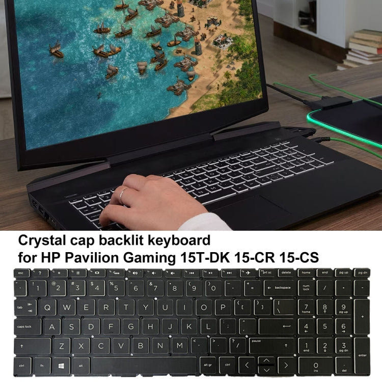 For HP Pavilion Gaming 15-DK Crystal Cap US Version Laptop Backlight Keyboard - free shipping - PMC TechLife - Order now!