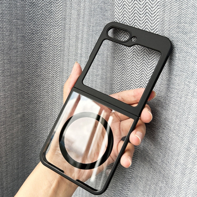 For Samsung Galaxy Z Flip5 MagSafe Frosted TPU + Transparent PC Phone Case(Black) - Galaxy Z Flip5 Cases by PMC TechLife | Online Shopping South Africa | PMC TechLife