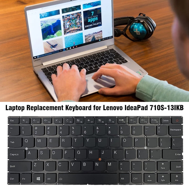 For Lenovo IdeaPad 710S-13IKB 710S-13ISK US Version Laptop Keyboard - Lenovo Spare Parts by PMC TechLife | Online Shopping South Africa | PMC TechLife