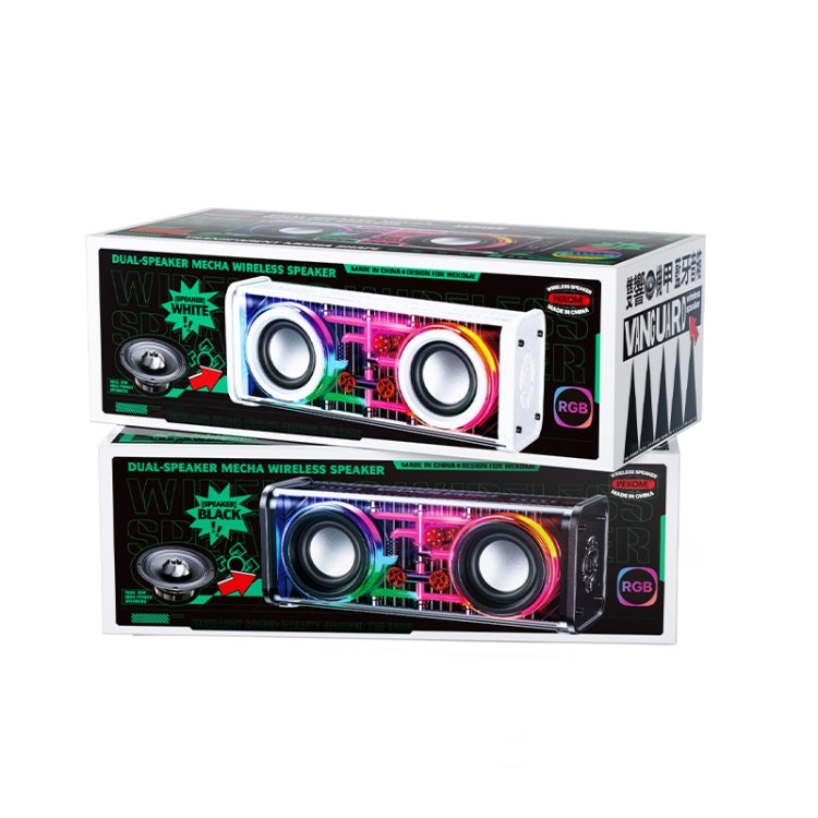 WK D45 10W Dual Speaker Transparent Mecha Bluetooth Speaker(White) - free shipping - PMC TechLife - Order now!