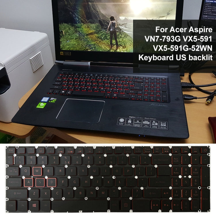 For Acer Aspire VN7-793G US Version Red Backlight Laptop Keyboard - Replacement Keyboards by PMC TechLife | Online Shopping South Africa | PMC TechLife