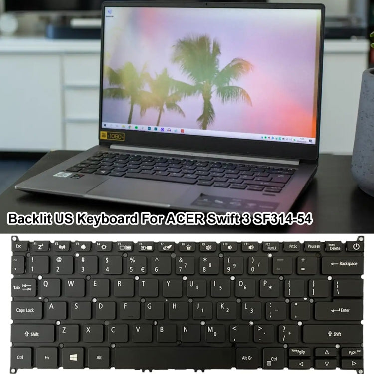 For Acer Swift 3 SF314-54 US Version Backlight Laptop Keyboard - Replacement Keyboards by PMC TechLife | Online Shopping South Africa | PMC TechLife