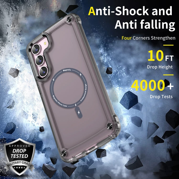 For Samsung Galaxy S23 5G Skin Feel TPU + PC MagSafe Magnetic Phone Case(Transparent Black) - Galaxy S23 5G Cases by PMC TechLife | Online Shopping South Africa | PMC TechLife